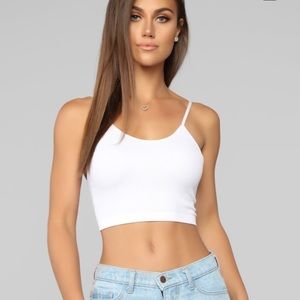 White crop top.